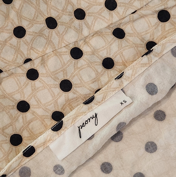 Peony Swimwear Resortwear Tie Front Crop Puff Sleeve Polka Dot Top - Picture 15 of 16